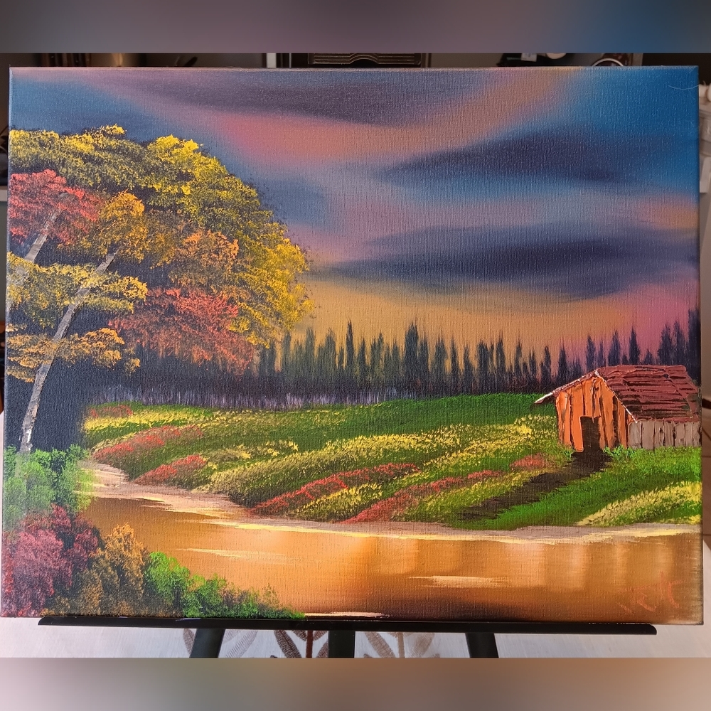 Golden Sunset Oil Painting
